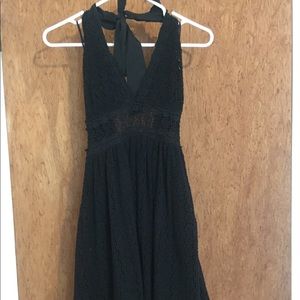 Gorgeous black lace Free People halter dress